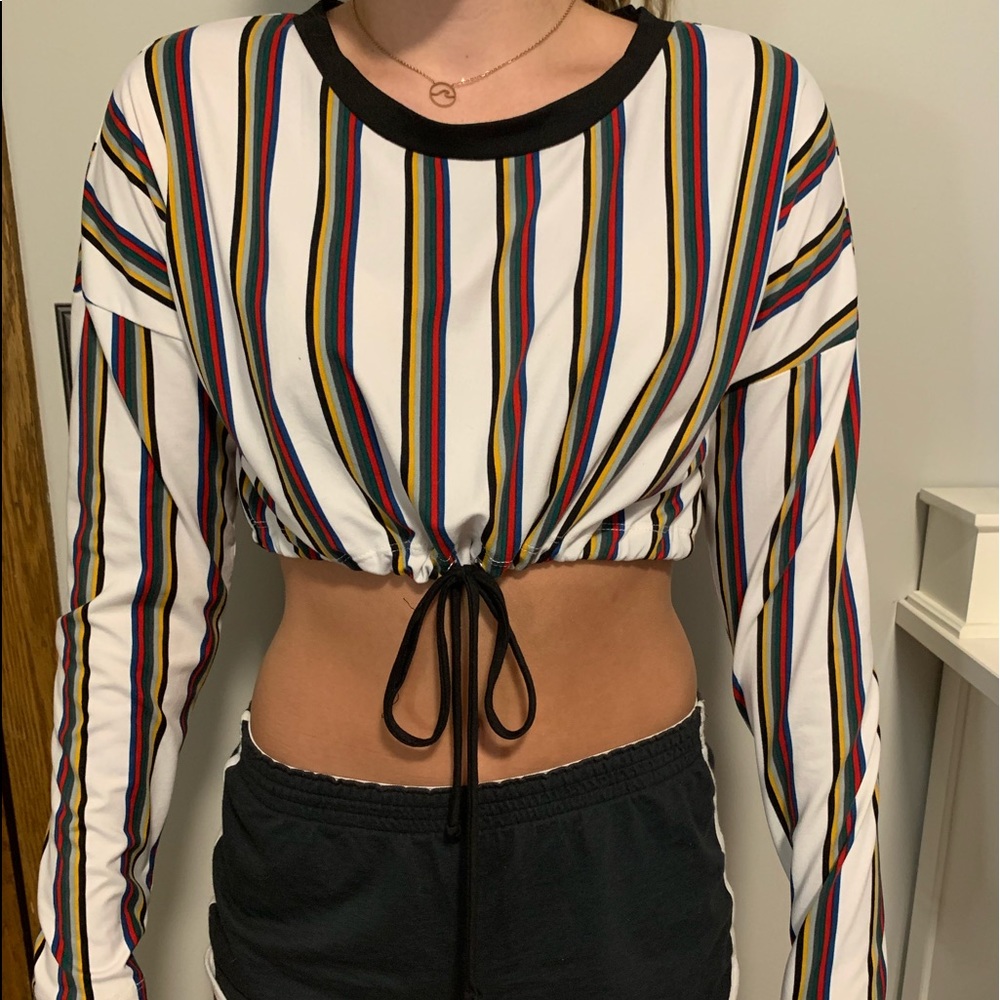 Striped cropped long sleeve